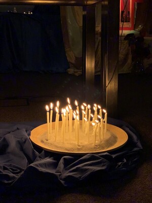 Gebet mit Kerzen